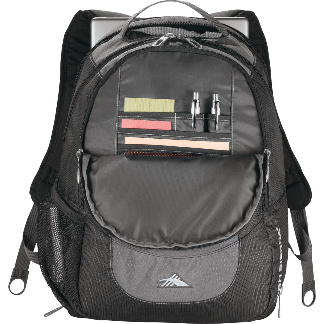 Front View of Gray High Sierra Fly-By 17" Computer Backpack