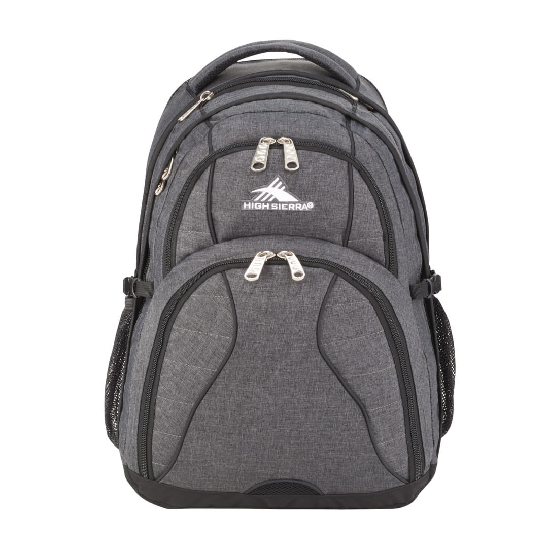 Front View of Gray High Sierra Swerve 17" Computer Backpack plain