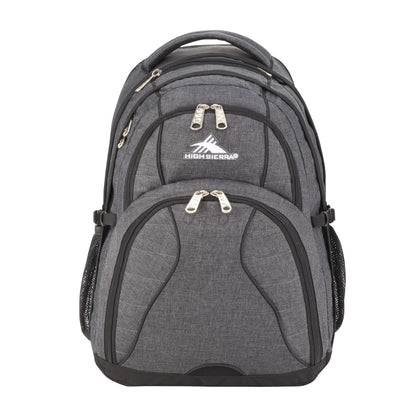 Front View of Gray High Sierra Swerve 17" Computer Backpack plain