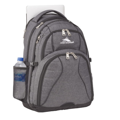 Front View of Gray High Sierra Swerve 17" Computer Backpack plain