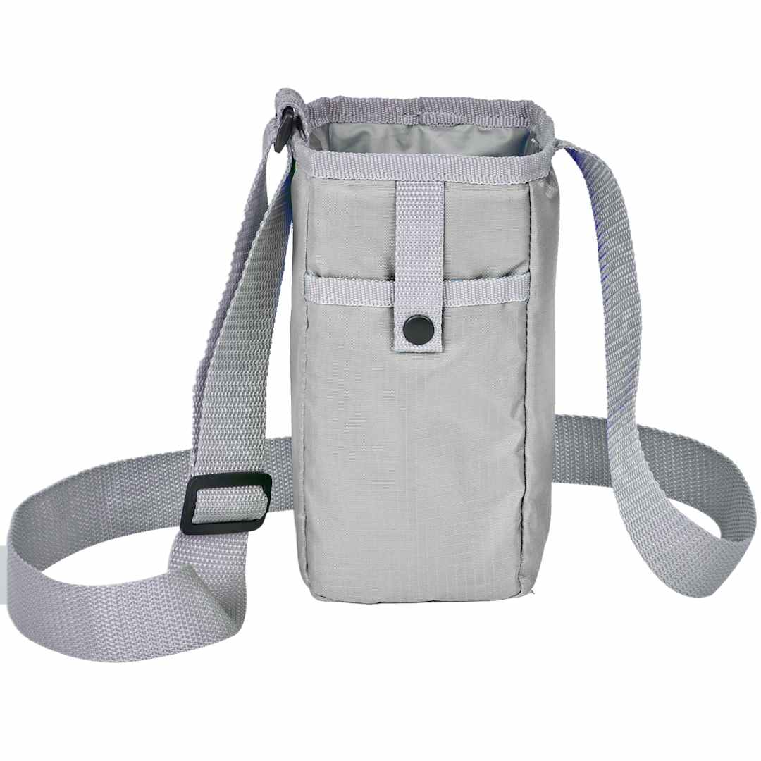 Front View of Gray Insulated Bottle Sling plain
