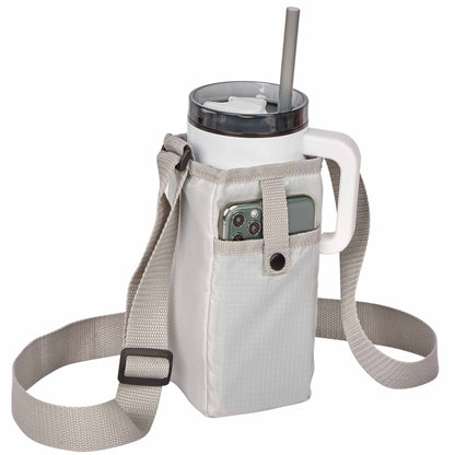Front View of Gray Insulated Bottle Sling plain