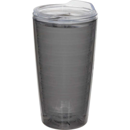 Front View of Gray Lakeside Double Wall Tumbler 16 oz plain