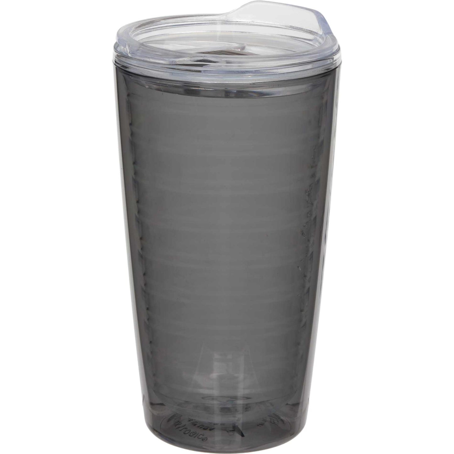 Front View of Gray Lakeside Double Wall Tumbler 16 oz plain