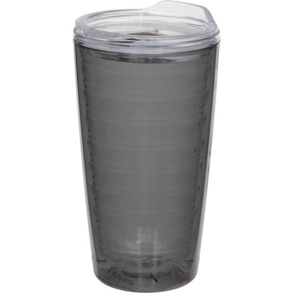 Front View of Gray Lakeside Double Wall Tumbler 16 oz plain