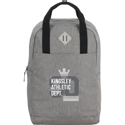 Front View of Gray Lanier Recycled 15" Laptop Backpack