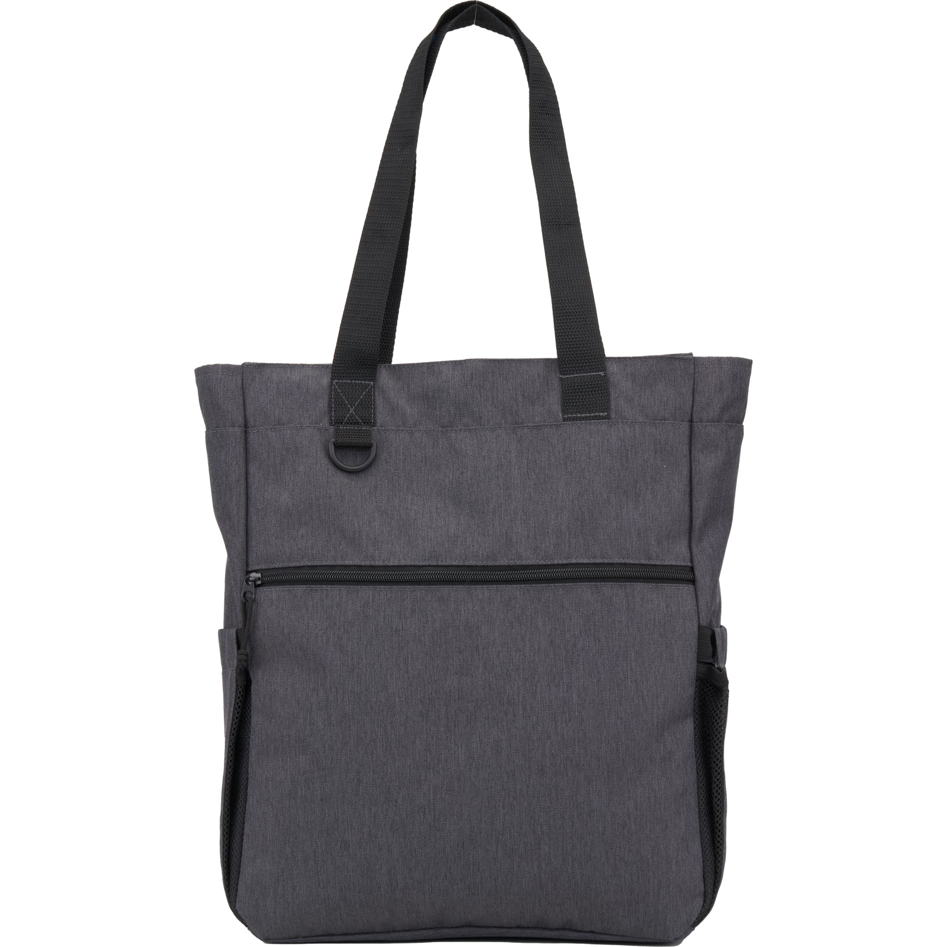 Front View of Gray Luna RPET Convertible Backpack Tote plain
