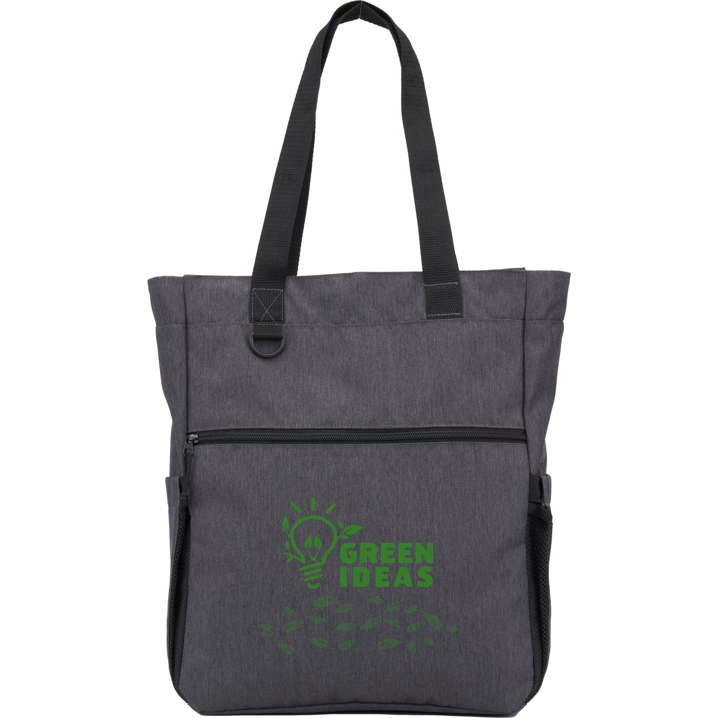 Front View of Gray Luna RPET Convertible Backpack Tote
