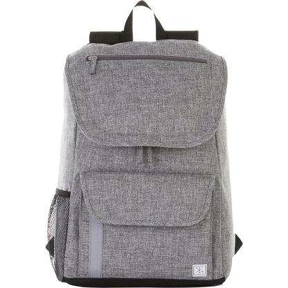Front View of Gray Merchant & Craft Ashton 15" Computer Backpack plain