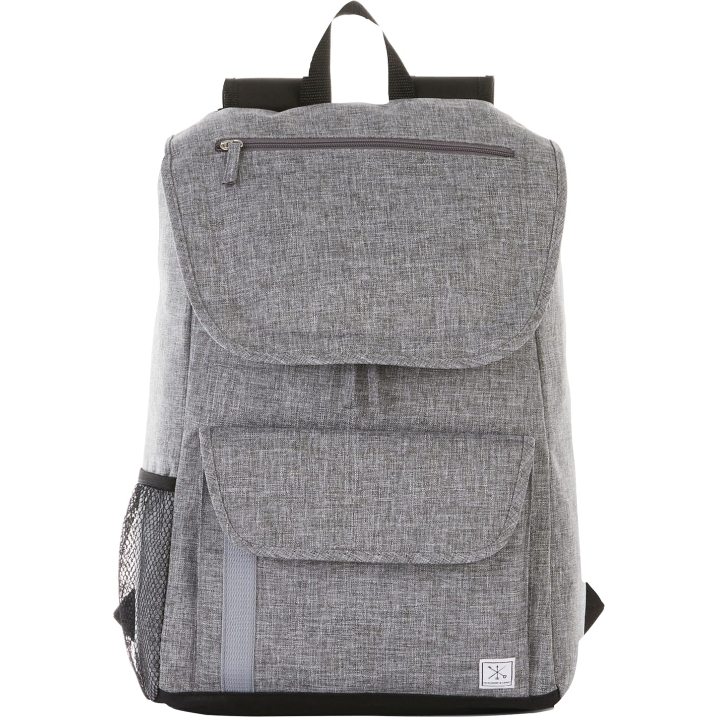Front View of Gray Merchant & Craft Ashton 15" Computer Backpack plain