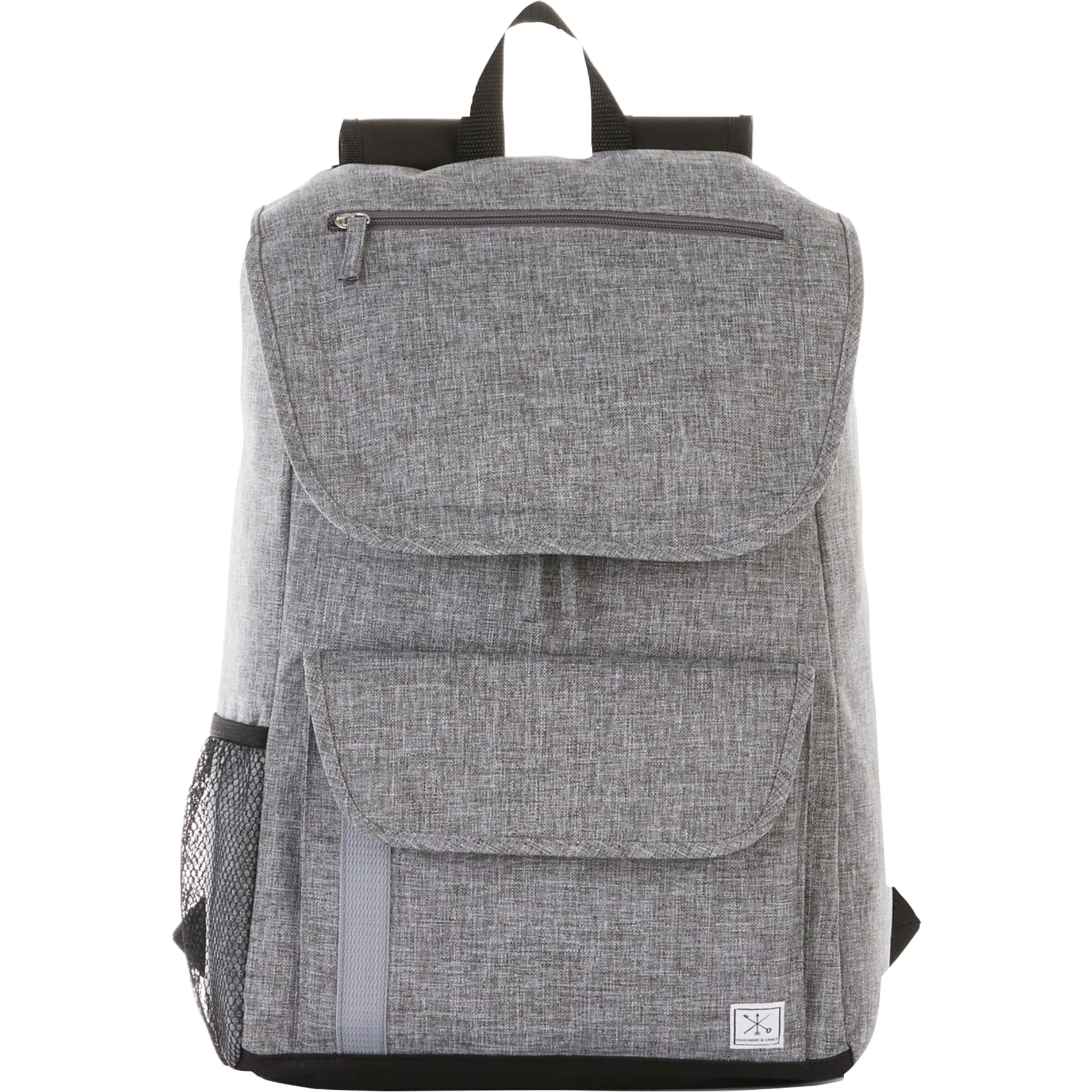 Front View of Gray Merchant & Craft Ashton 15" Computer Backpack plain