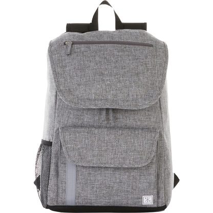Front View of Gray Merchant & Craft Ashton 15" Computer Backpack plain