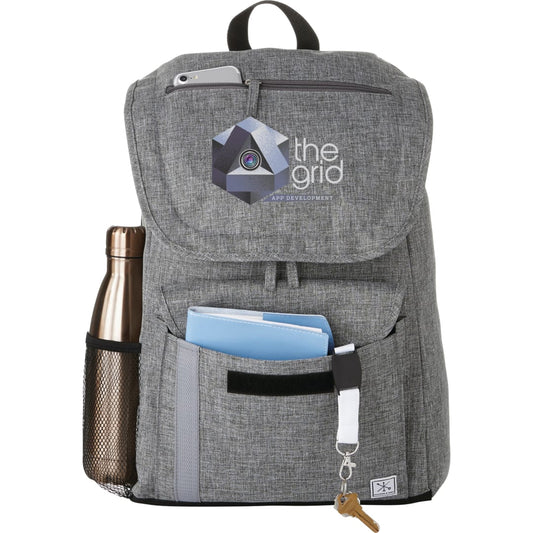 Front View of Gray Merchant & Craft Ashton 15" Computer Backpack