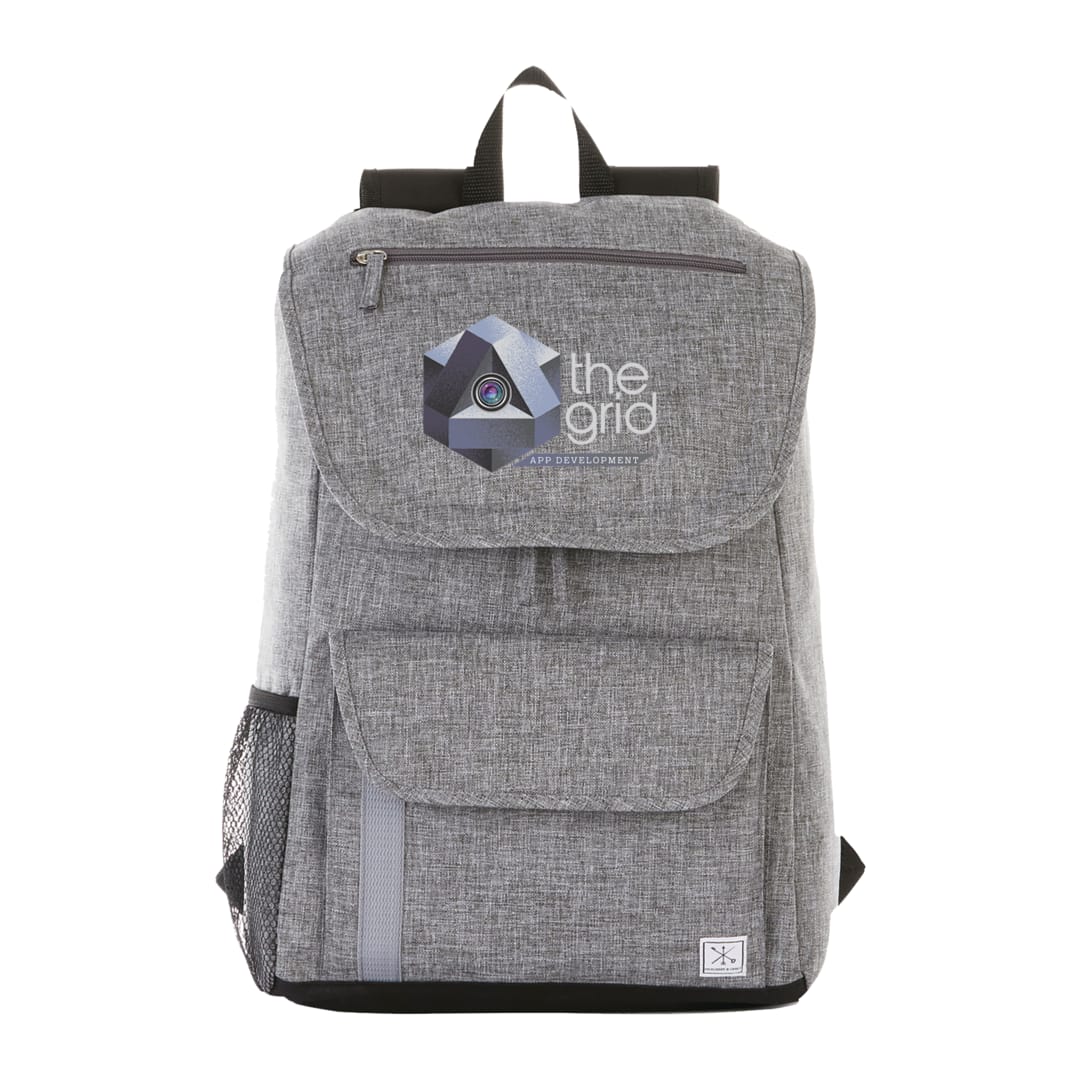 Front View of Gray Merchant & Craft Ashton 15" Computer Backpack
