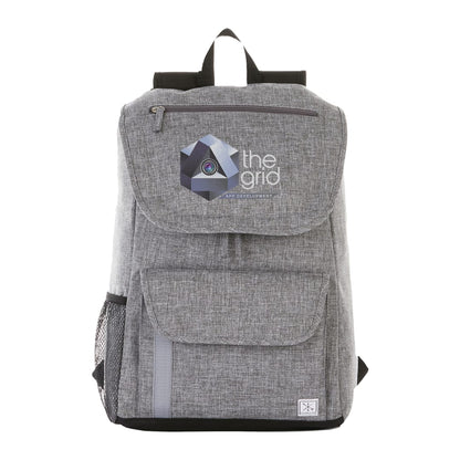 Front View of Gray Merchant & Craft Ashton 15" Computer Backpack