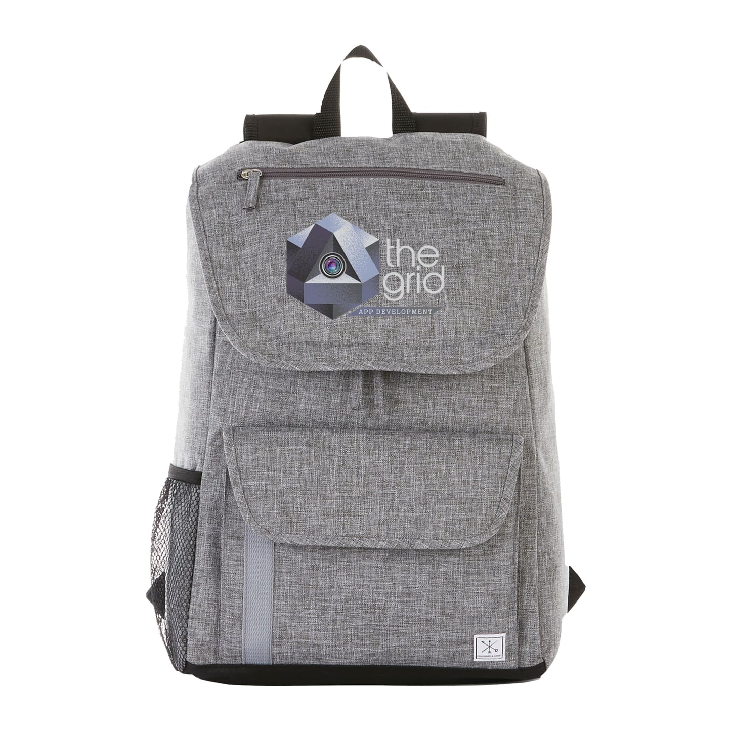 Front View of Gray Merchant & Craft Ashton 15" Computer Backpack