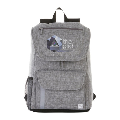 Front View of Gray Merchant & Craft Ashton 15" Computer Backpack