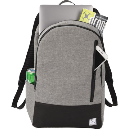 Front View of Gray Merchant & Craft Grayley 15" Computer Backpack plain