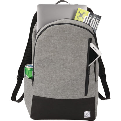 Front View of Gray Merchant & Craft Grayley 15" Computer Backpack plain