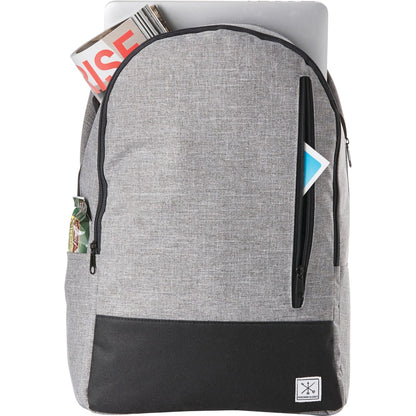 Front View of Gray Merchant & Craft Grayley 15" Computer Backpack plain