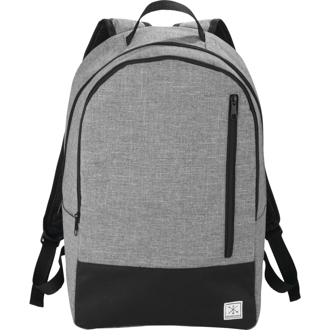 Front View of Gray Merchant & Craft Grayley 15" Computer Backpack plain