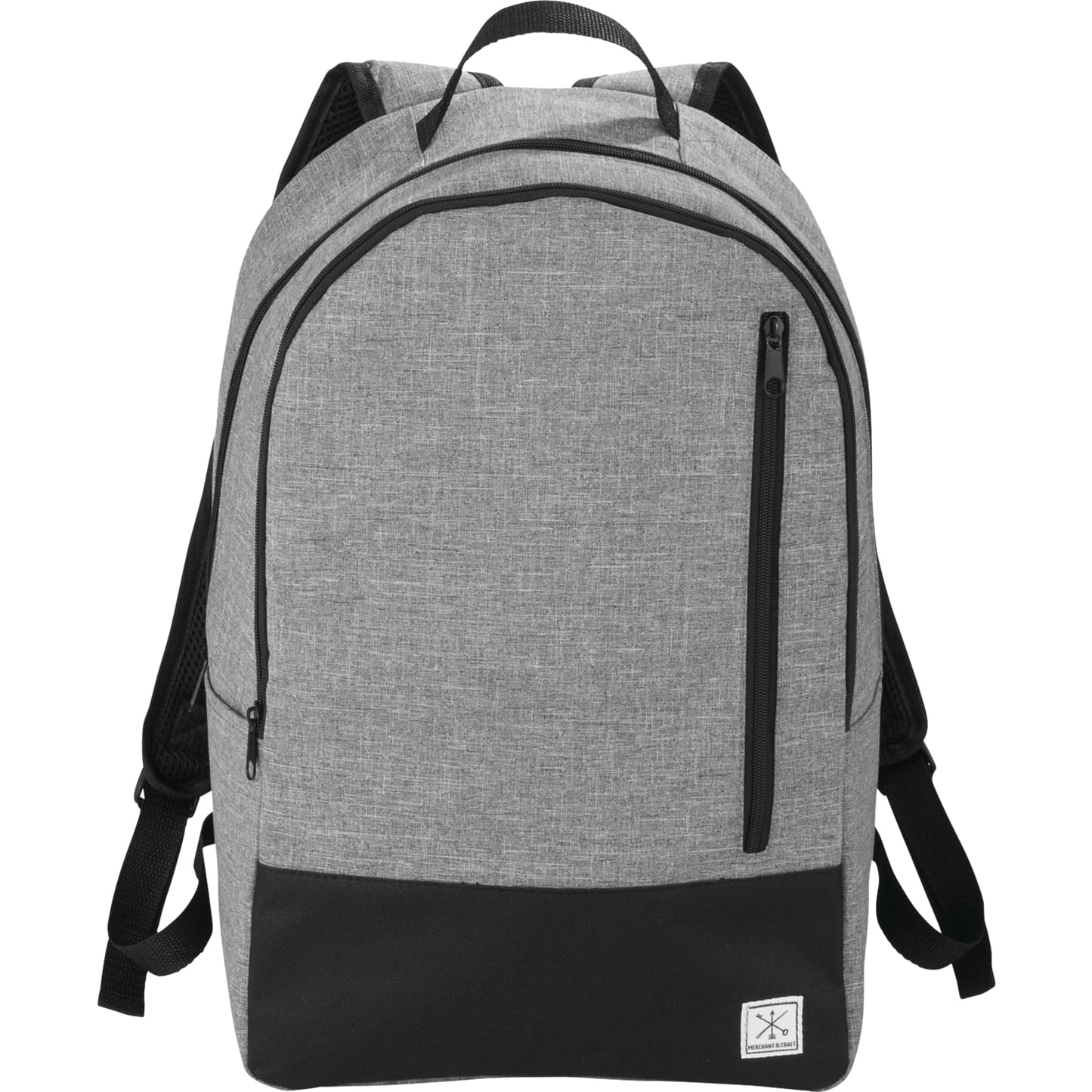 Front View of Gray Merchant & Craft Grayley 15" Computer Backpack plain