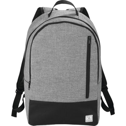 Front View of Gray Merchant & Craft Grayley 15" Computer Backpack plain