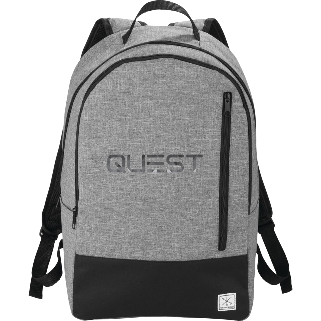 Front View of Gray Merchant & Craft Grayley 15" Computer Backpack