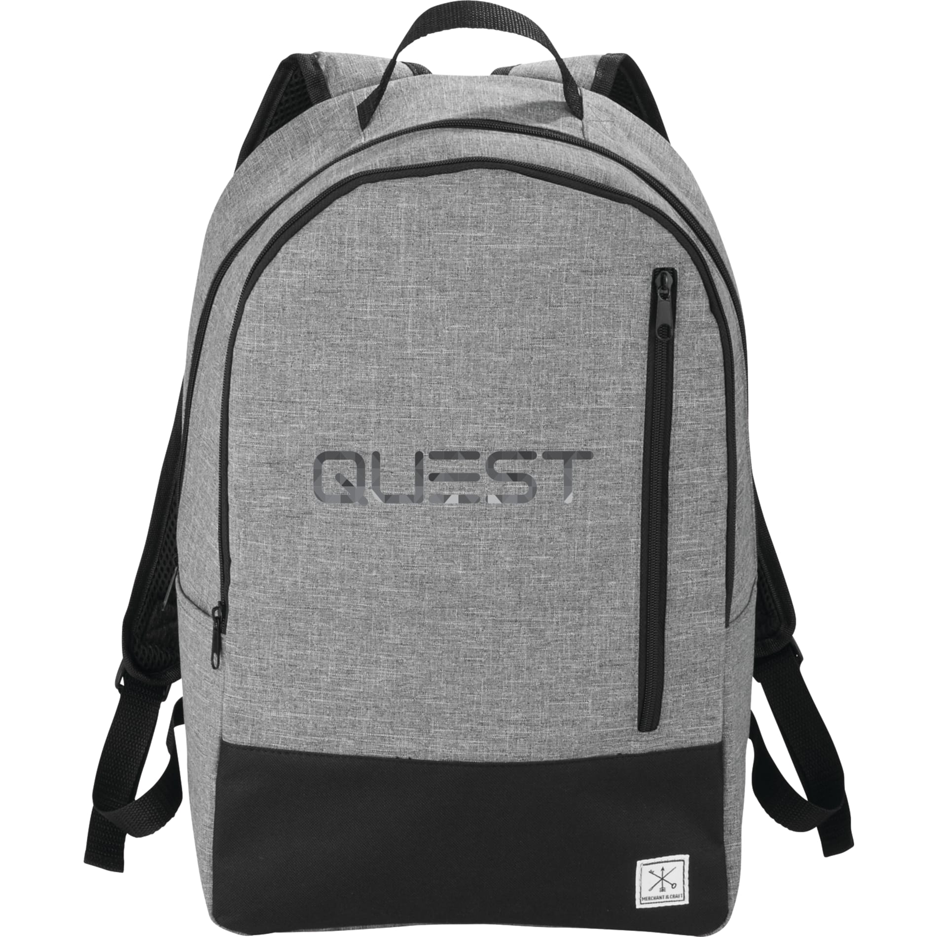 Front View of Gray Merchant & Craft Grayley 15" Computer Backpack