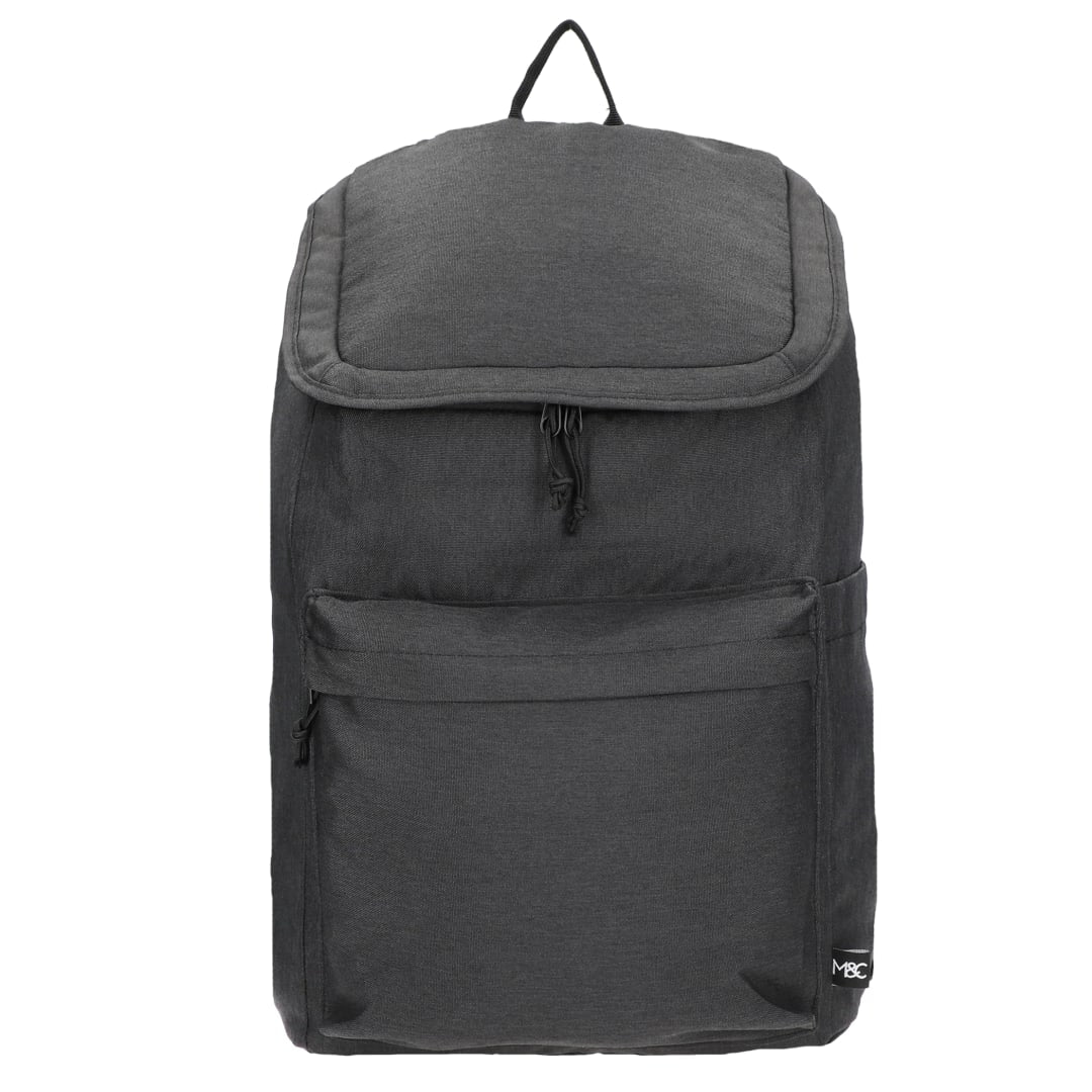 Front View of Gray Merchant & Craft Recycled 15" Laptop Backpack plain