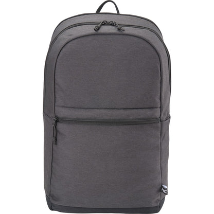 Front View of Gray Merchant & Craft Recycled 17" Laptop Backpack plain