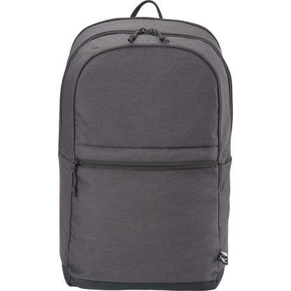 Front View of Gray Merchant & Craft Recycled 17" Laptop Backpack plain