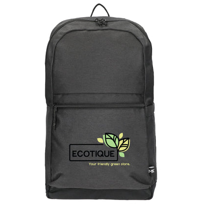 Front View of Gray Merchant & Craft Recycled 17" Laptop Backpack