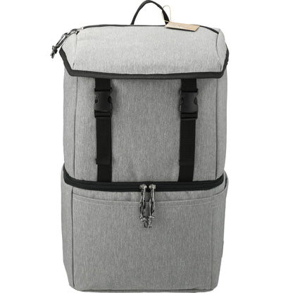 Front View of Gray Merchant & Craft Revive Recycled Backpack Cooler plain