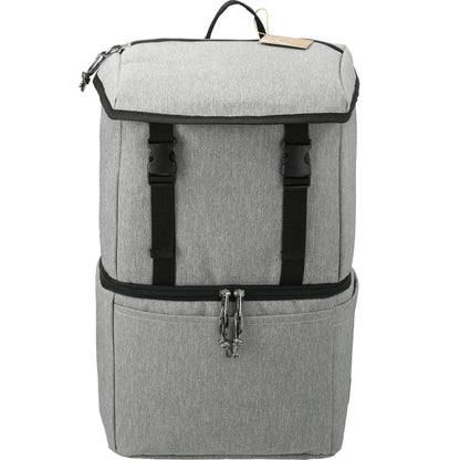 Front View of Gray Merchant & Craft Revive Recycled Backpack Cooler plain