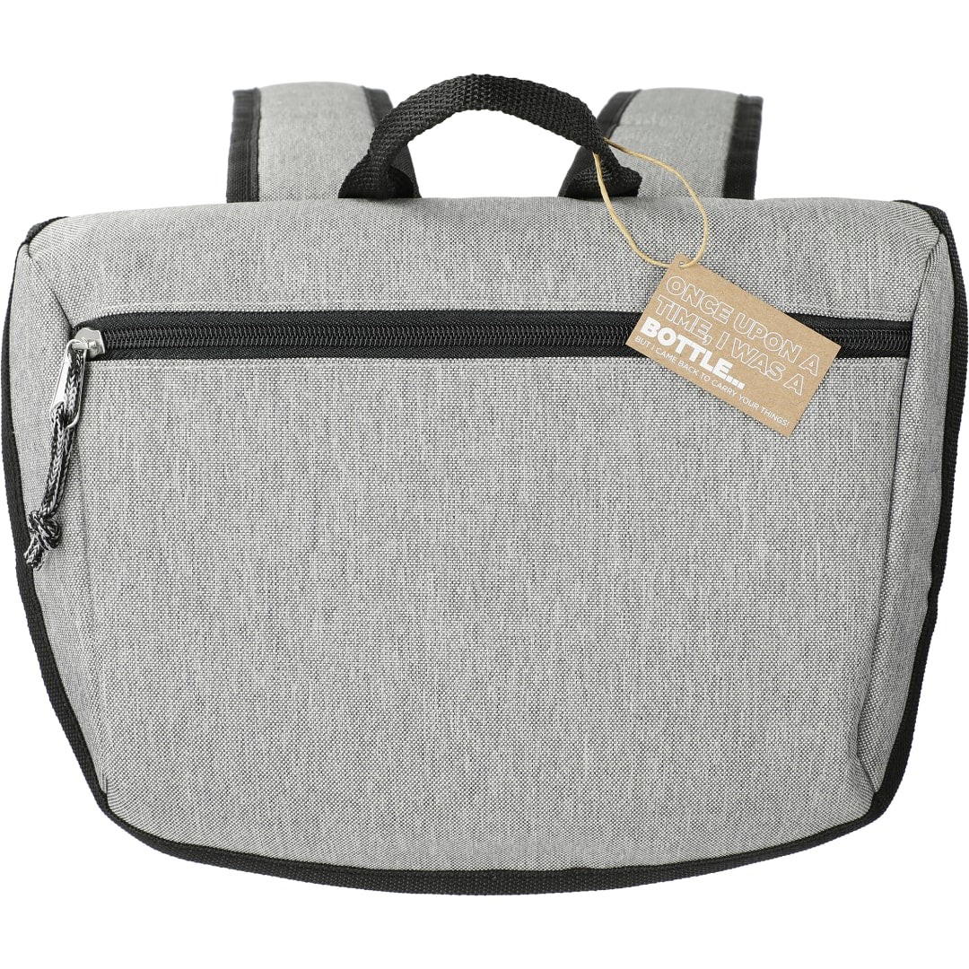 Front View of Gray Merchant & Craft Revive Recycled Backpack Cooler plain