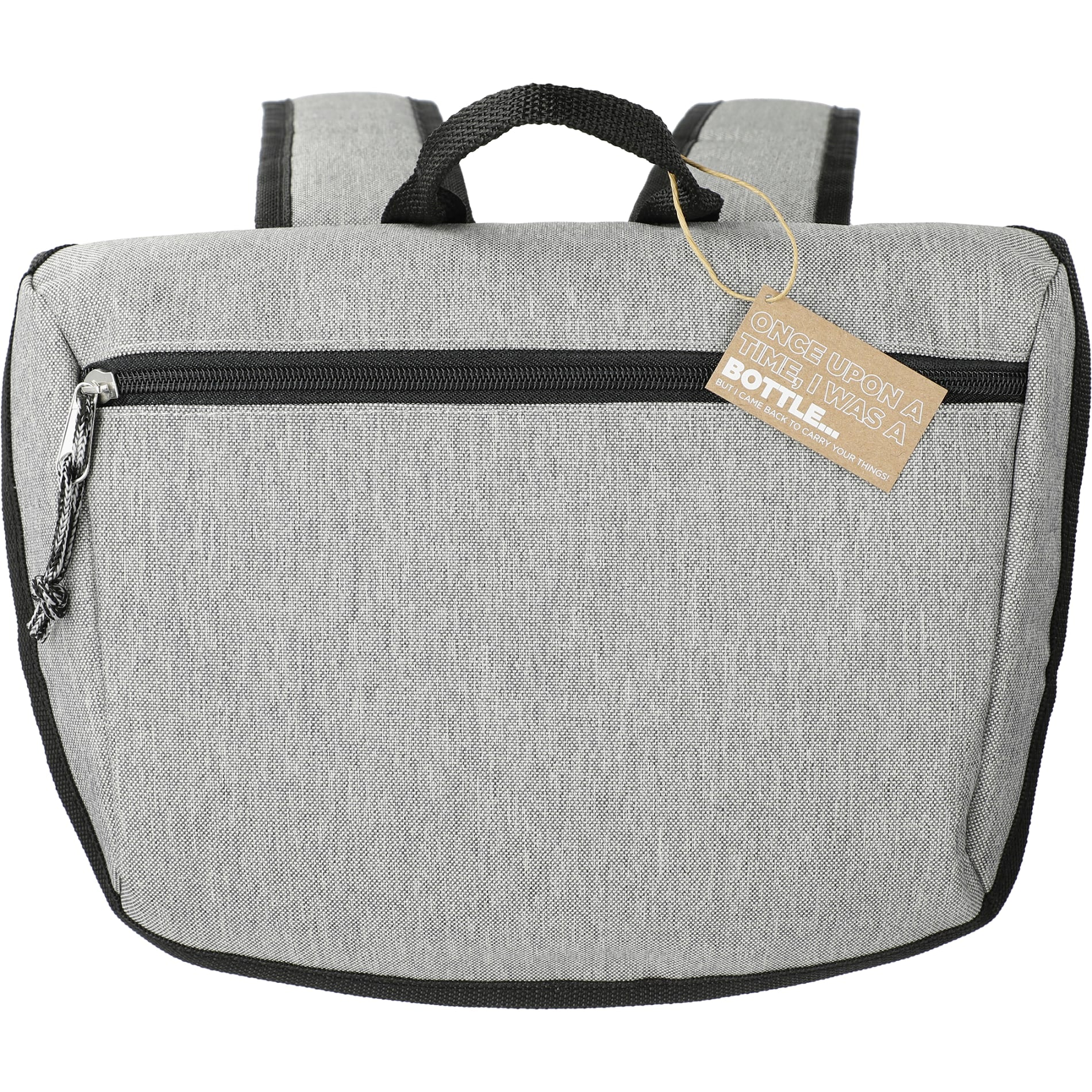 Front View of Gray Merchant & Craft Revive Recycled Backpack Cooler plain
