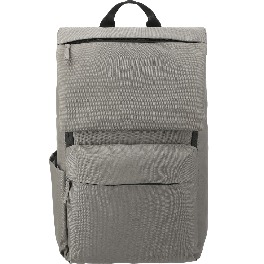 Front View of Gray Merritt Recycled 15" Computer Backpack plain