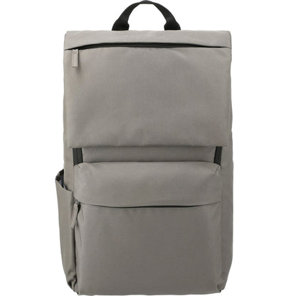Front View of Gray Merritt Recycled 15" Computer Backpack plain
