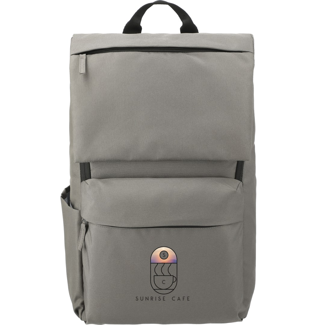 Front View of Gray Merritt Recycled 15" Computer Backpack