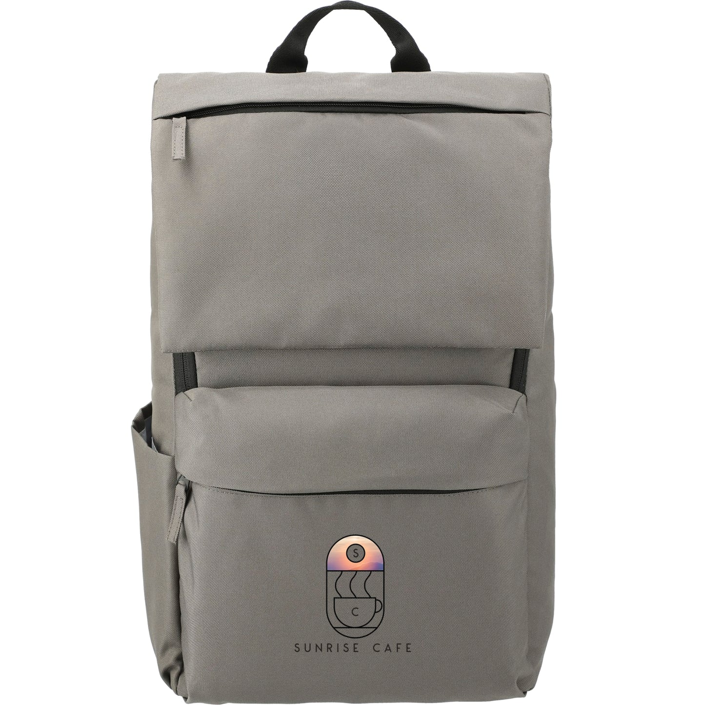 Front View of Gray Merritt Recycled 15" Computer Backpack