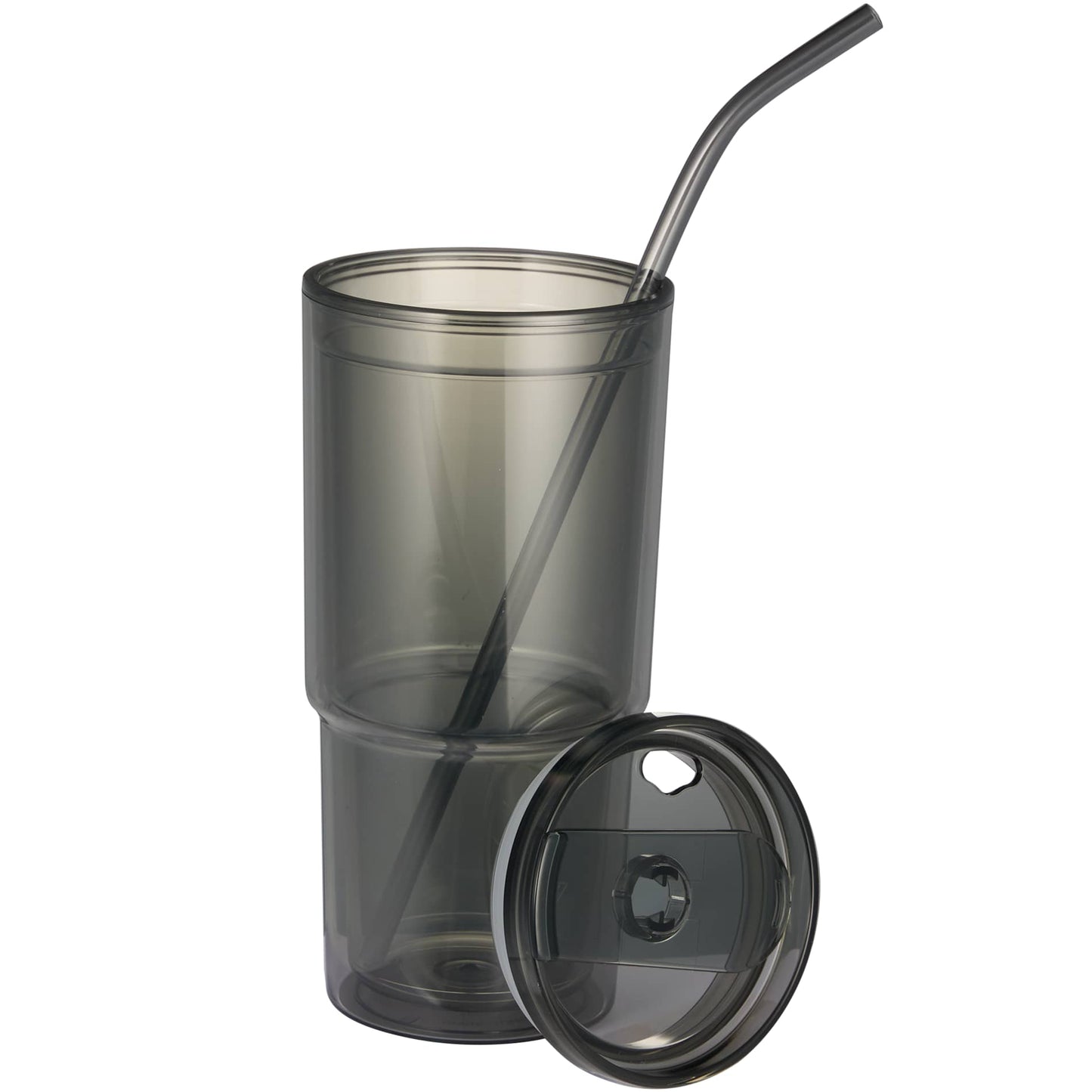 Front View of Gray Mia Recycled Acrylic Tumbler 24oz plain