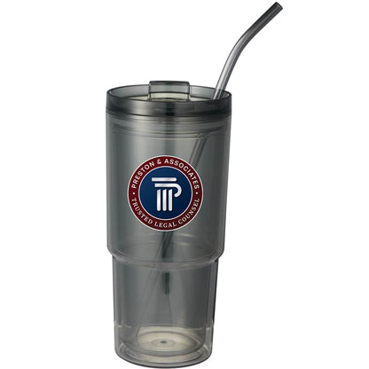 Front View of Gray Mia Recycled Acrylic Tumbler 24oz