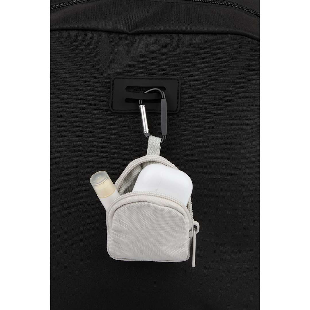 Front View of Gray Mini Backpack Bag Charm
