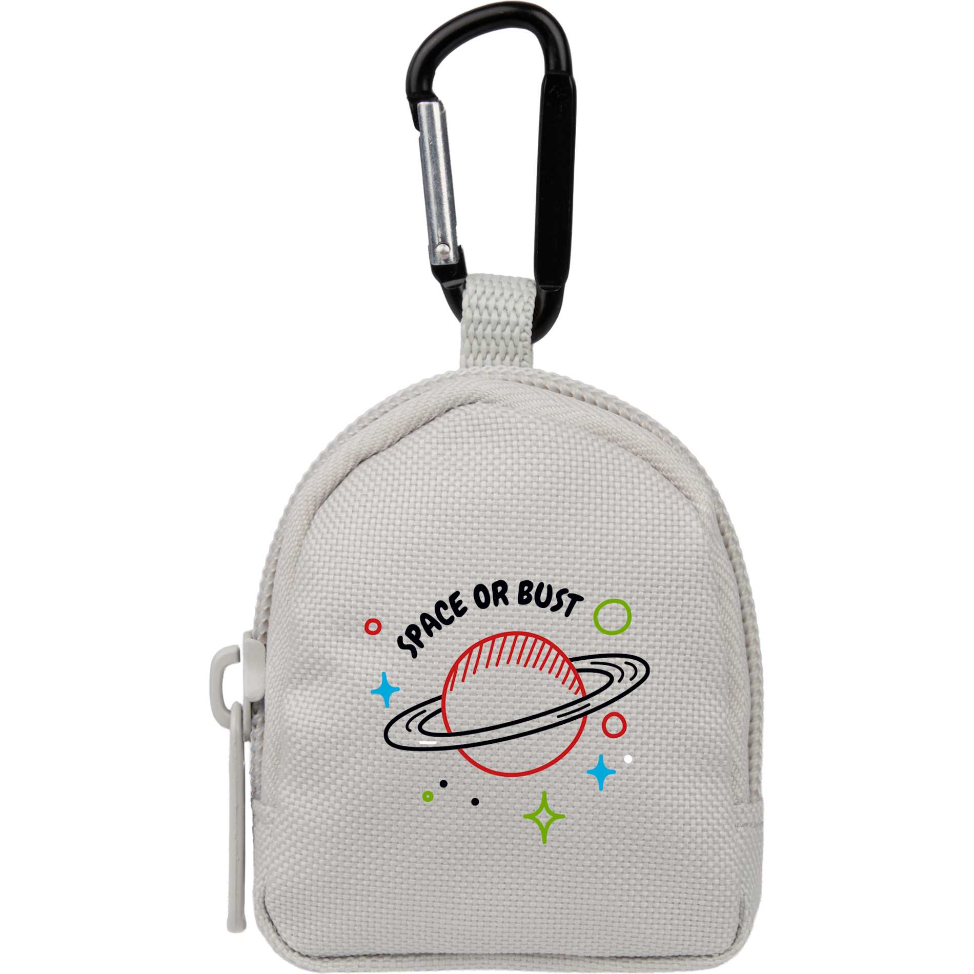 Front View of Gray Mini Backpack Bag Charm