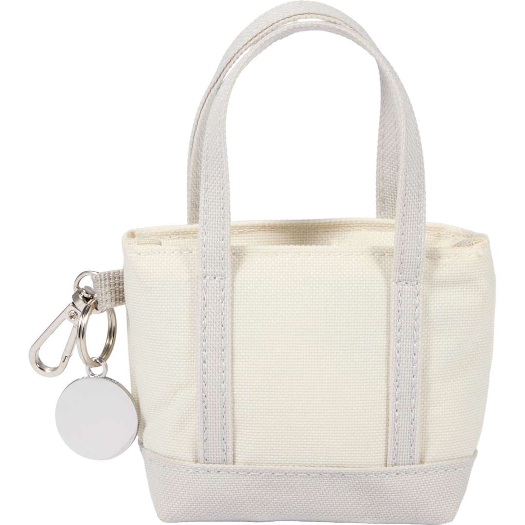 Front View of Gray Mini Tote Bag Charm plain