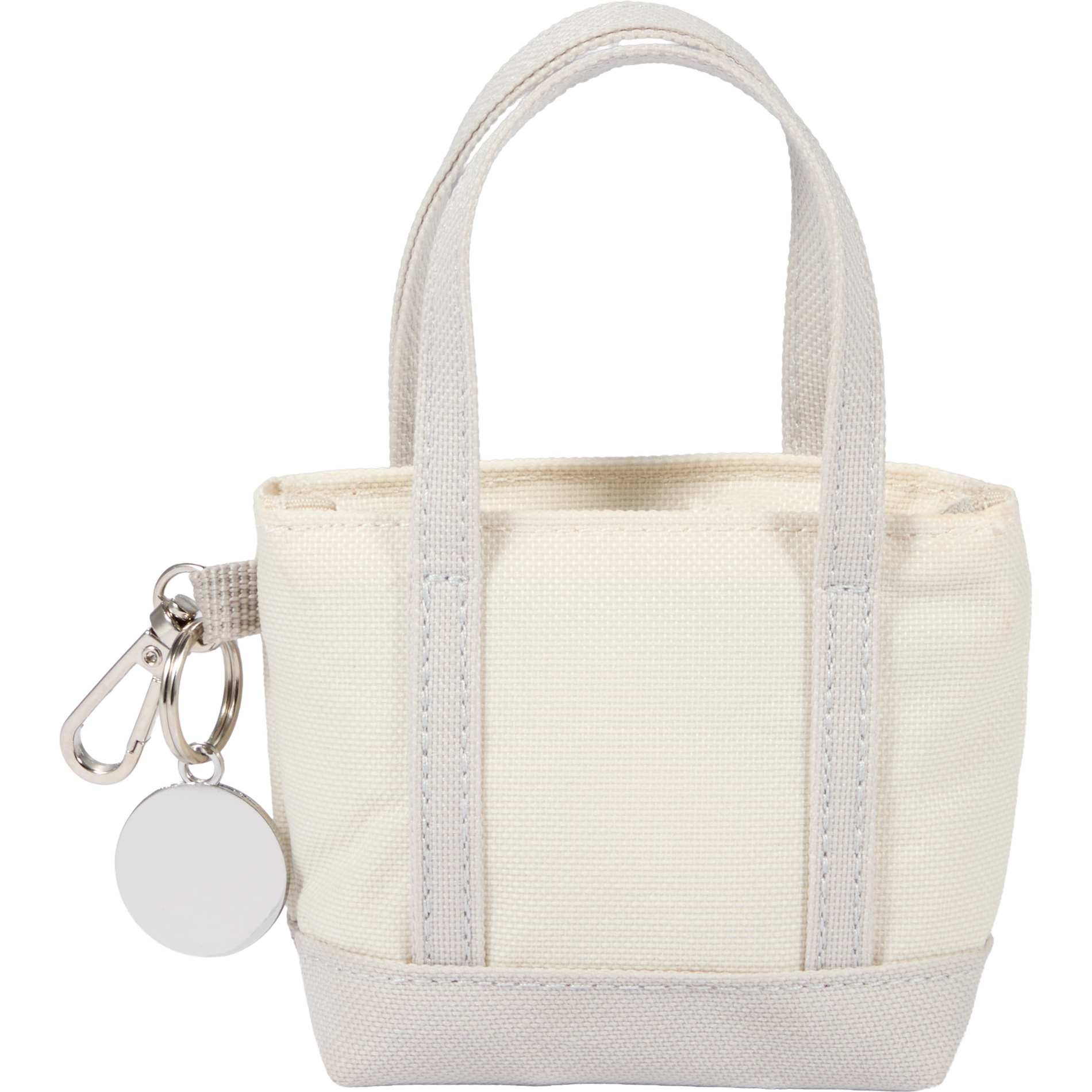 Front View of Gray Mini Tote Bag Charm plain
