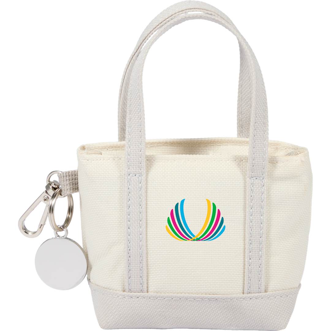 Front View of Gray Mini Tote Bag Charm