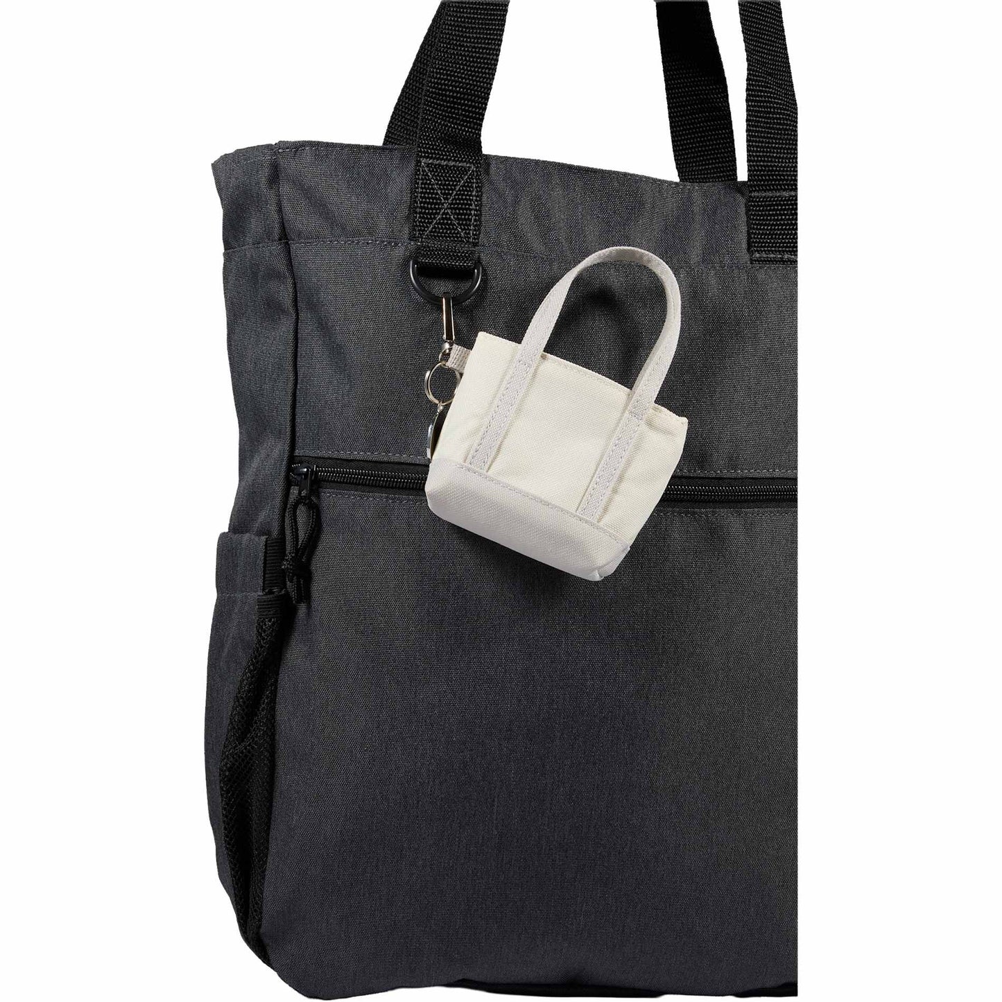 Front View of Gray Mini Tote Bag Charm