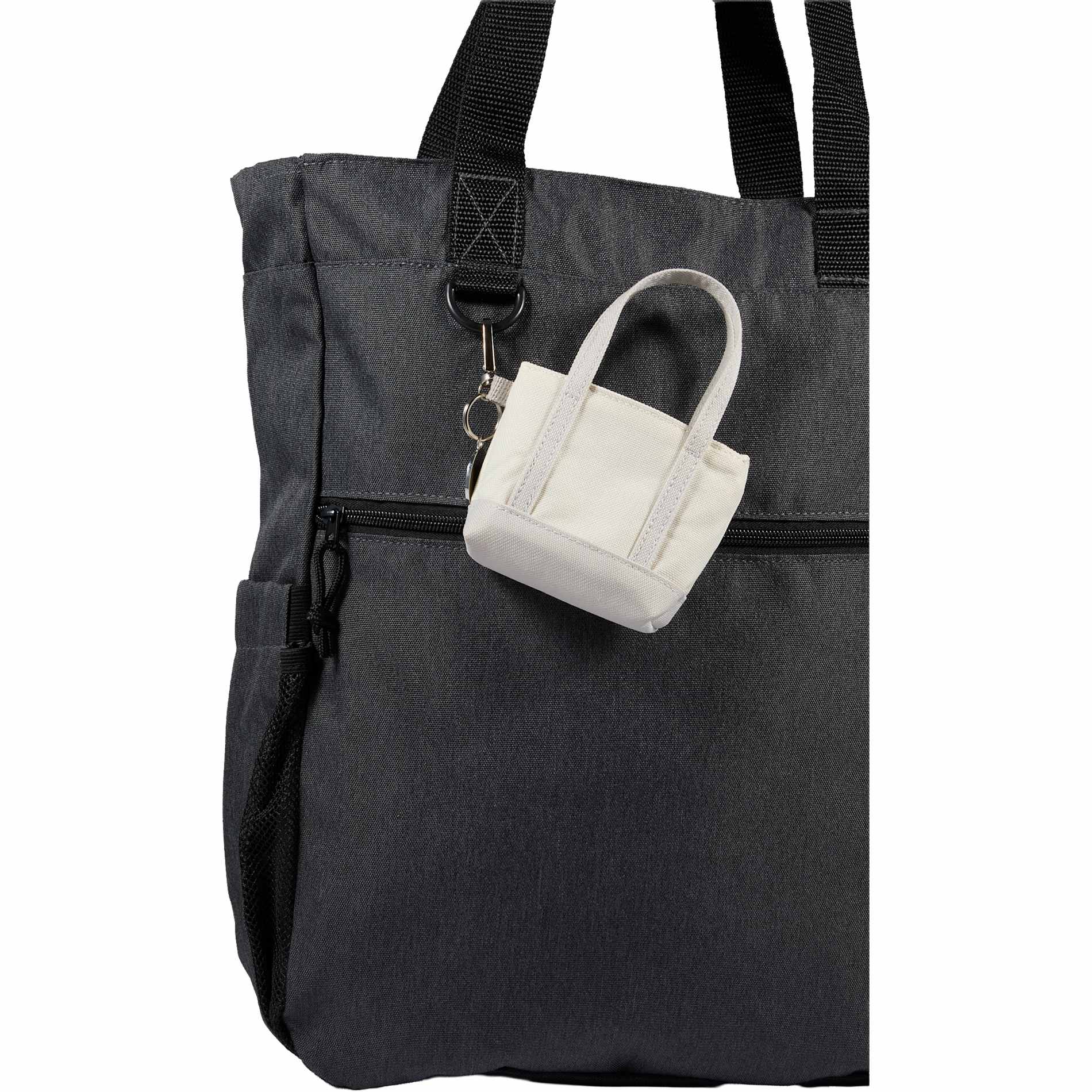 Front View of Gray Mini Tote Bag Charm